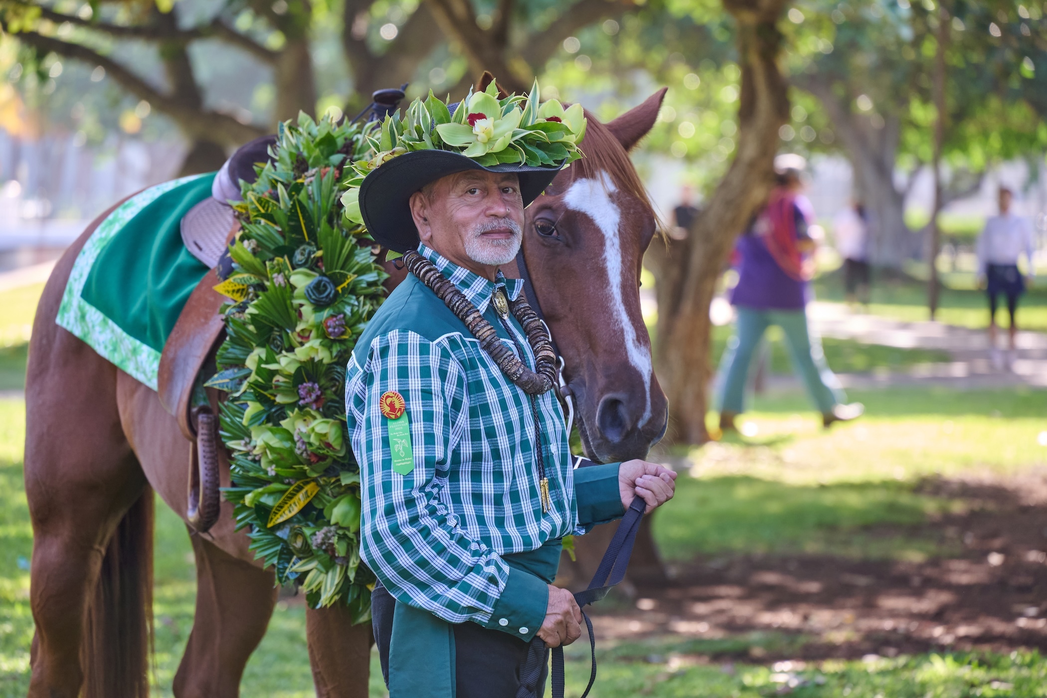 The traditional art of pāʻū riding is featured in Aloha Festivals’ 78th Annual Floral Parade.