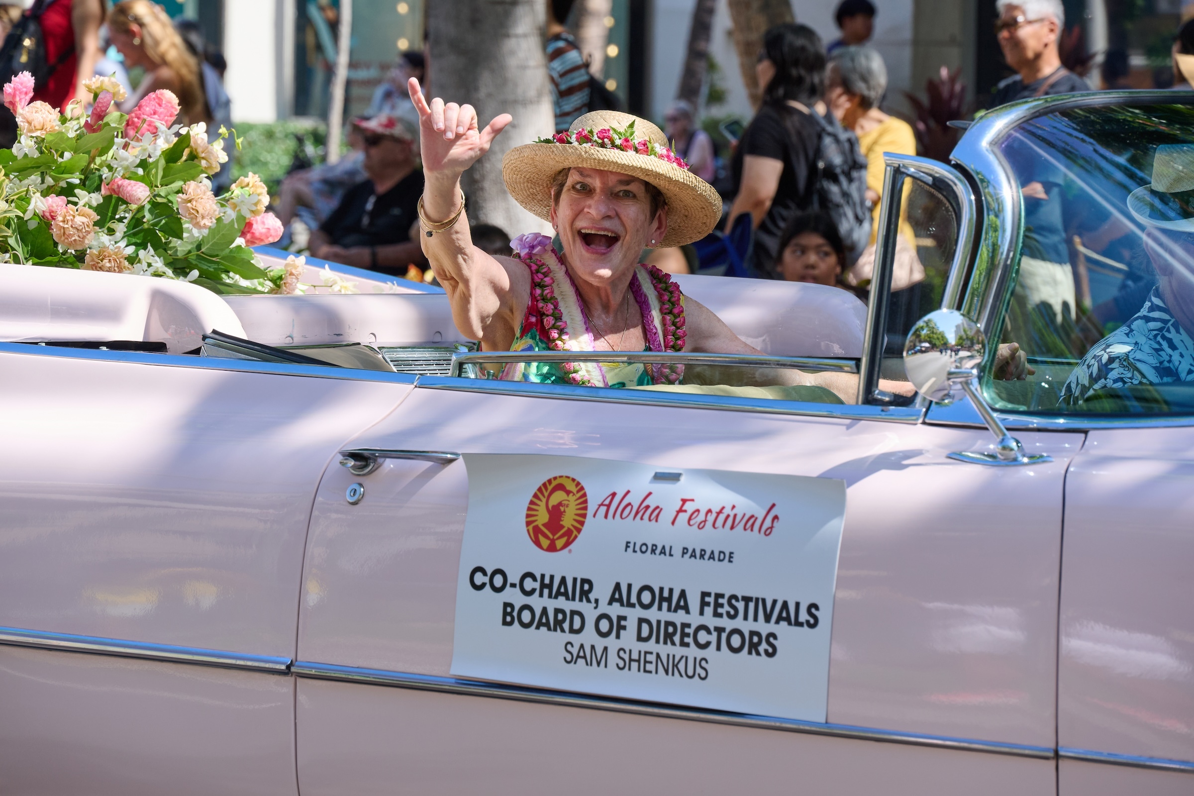 Sam Shenkus, co-chair of the Aloha Festivals board of directors and vice president and director of marketing at Royal Hawaiian Center, was part of the Floral Parade last year.