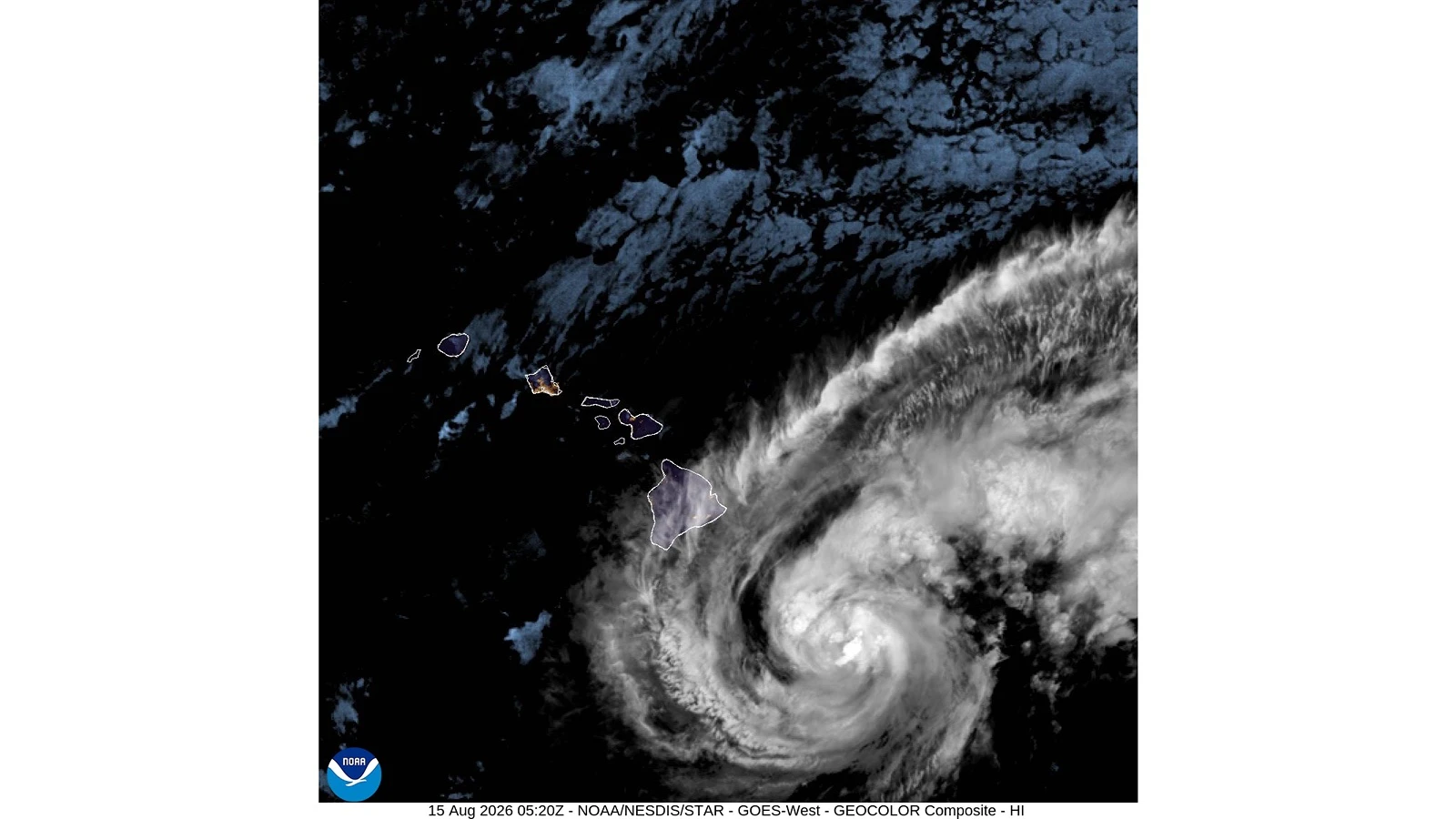 Tropical Storm Lala is expected to reach the Hawaiian Islands early Saturday morning. An image from the National Oceanic and Atmospheric Administration captured the storm approximately 235 miles off the coast of Hawaiʻi Island at 7:40 p.m. Friday.