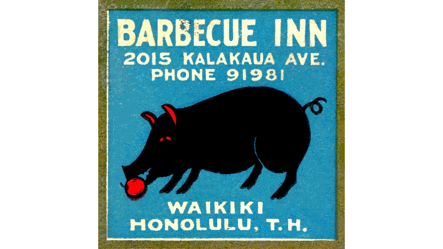 Barbecue Inn matchbook cover