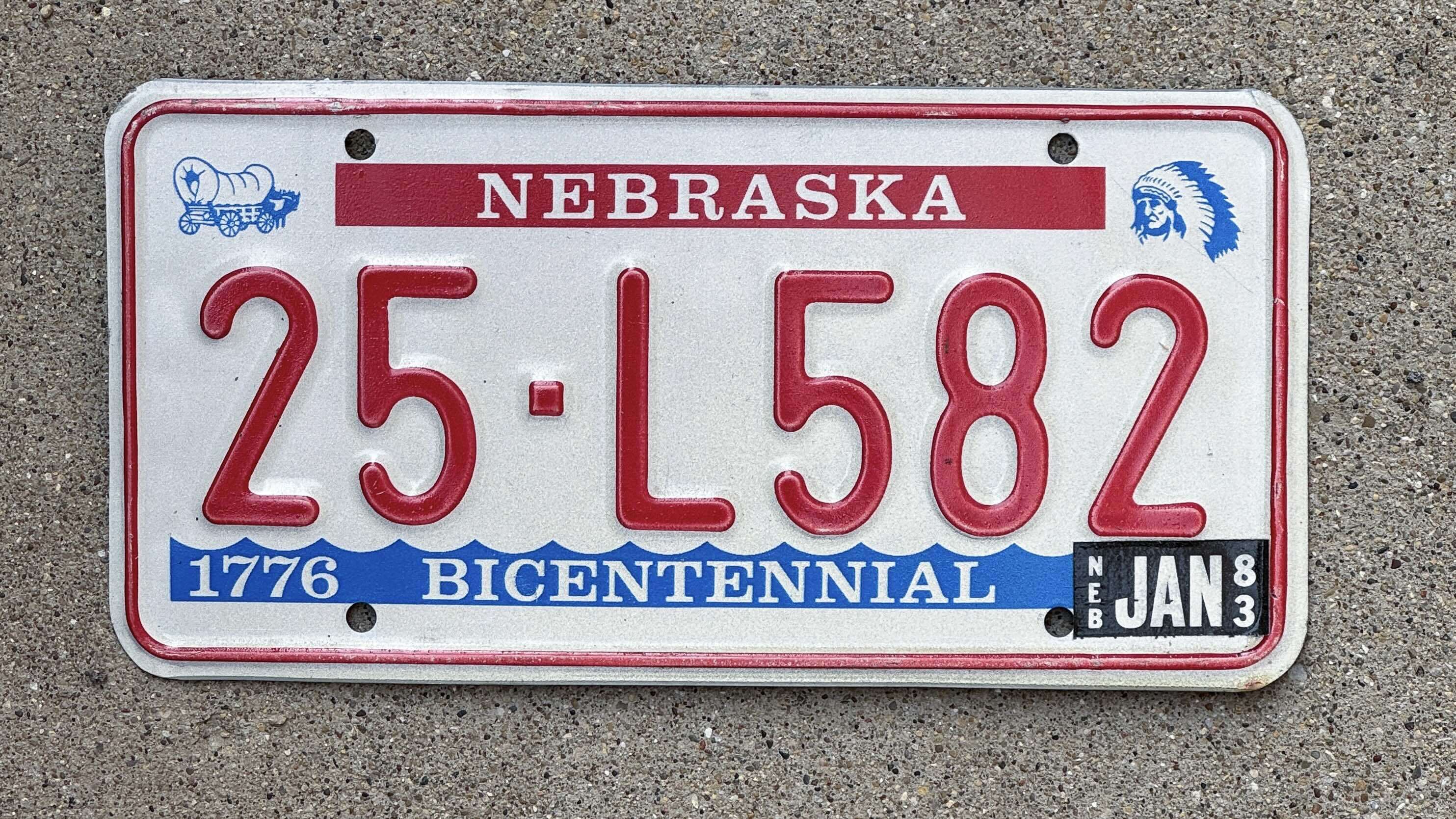 Nebraska bicentennial plate