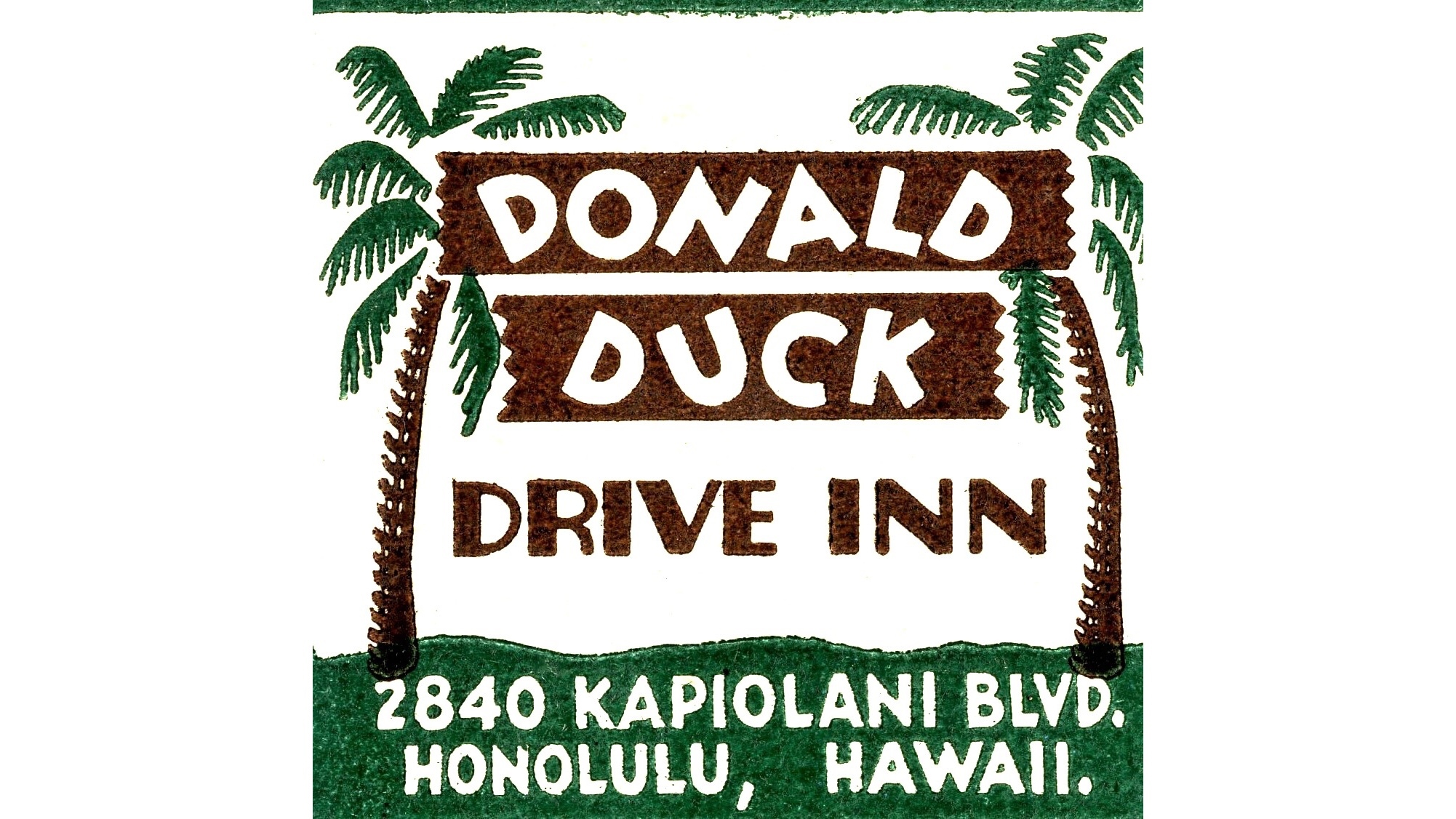 Donald Duck Drive Inn matchbook cover