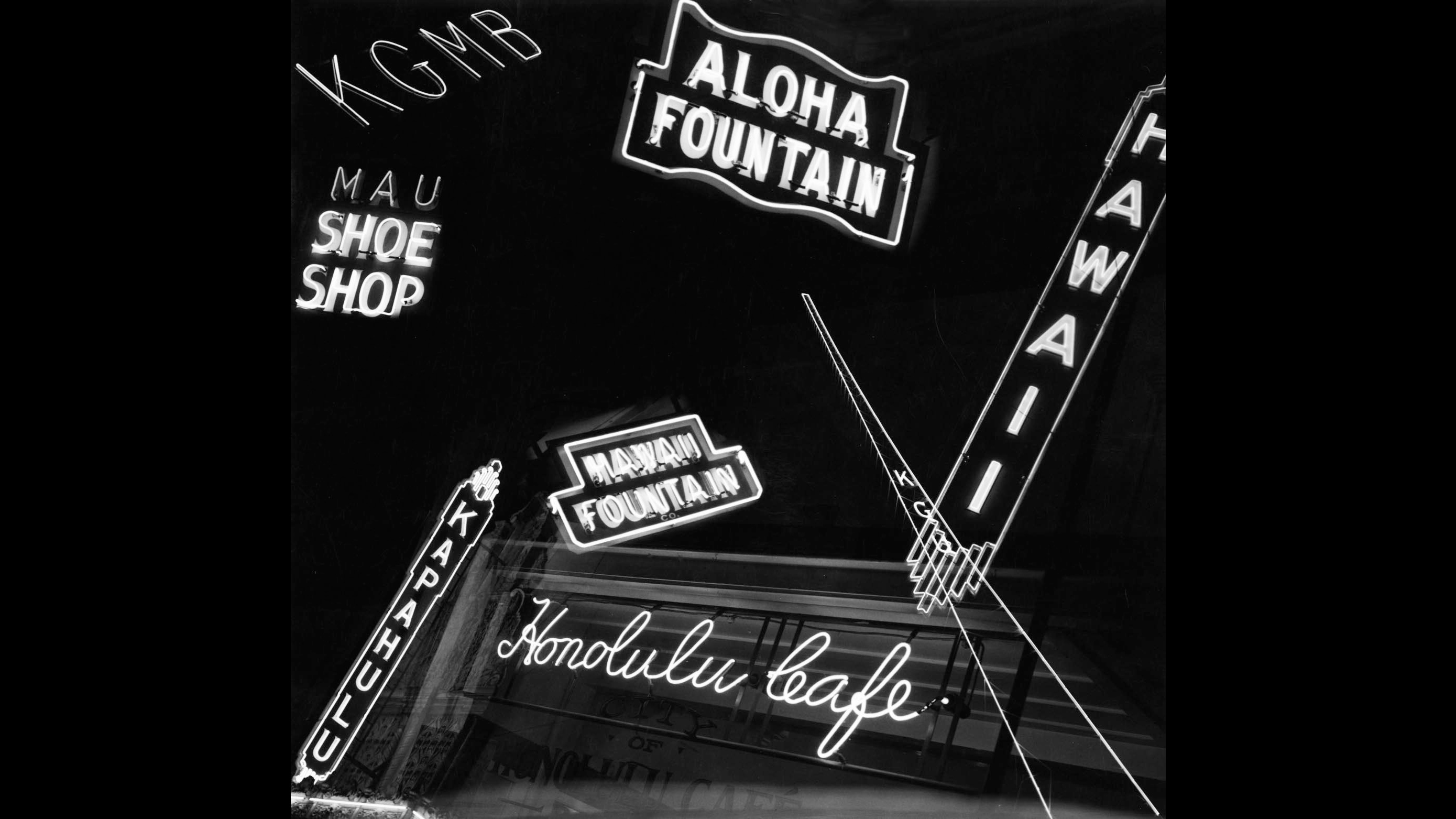 neon sign montage
