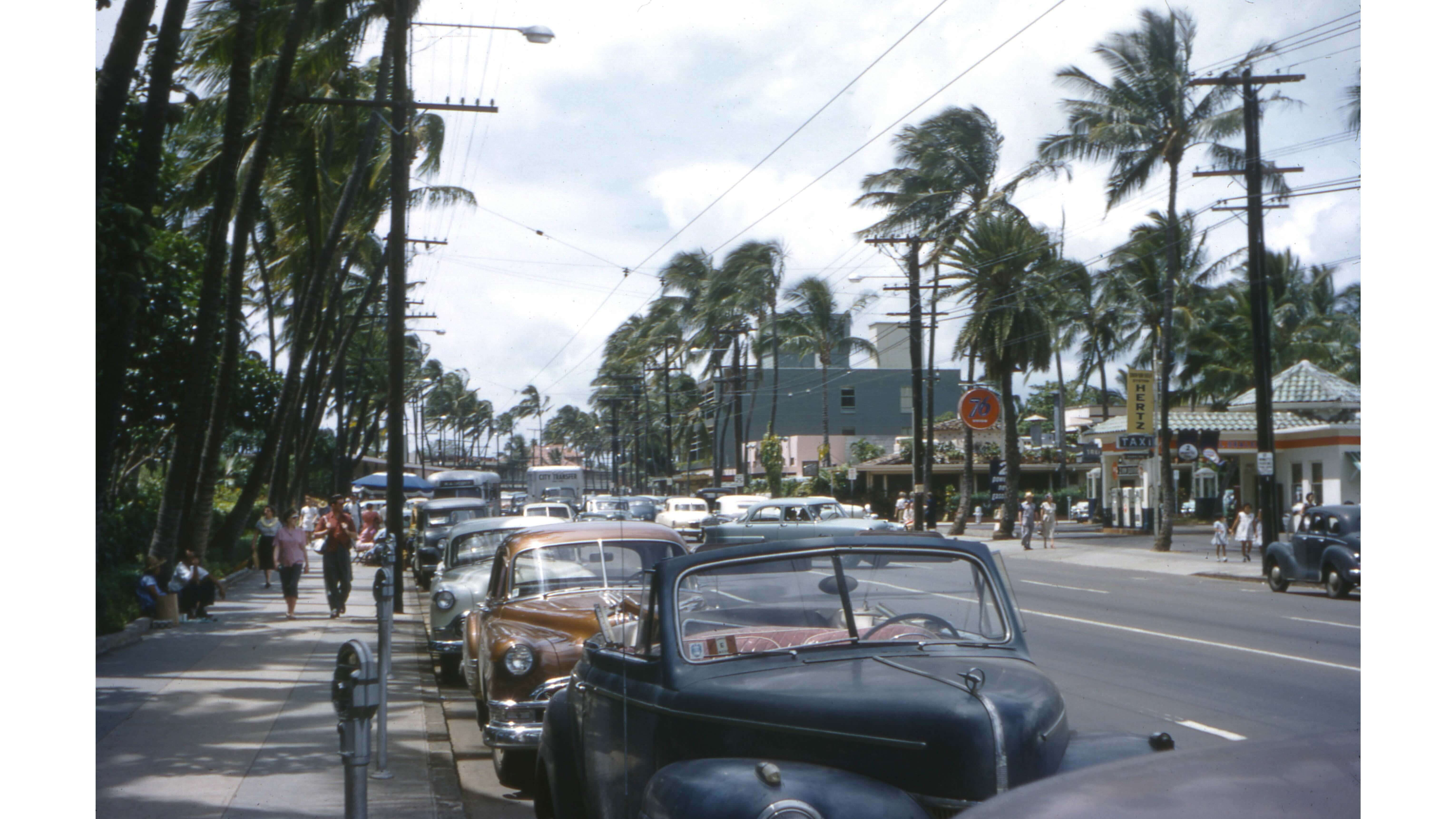 Kalakaua near Seaside 1950s