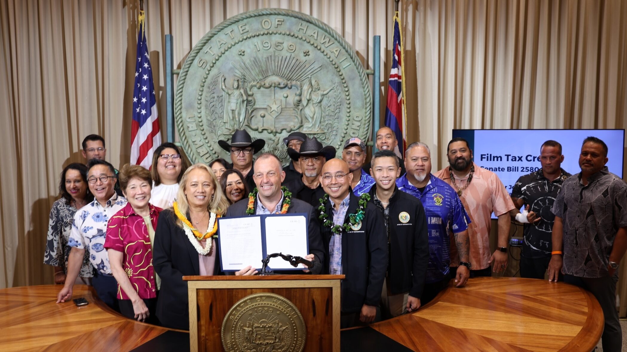 Gov. Josh Green signed legislation that will increase tax credits for film productions that have mostly local hires on Monday, July 6.