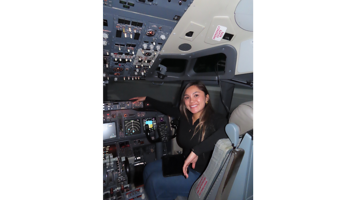 Aislynn Mandaloniz in the flight deck