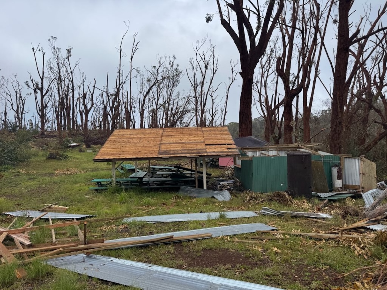 Following Hurricane Lowell, three main structures at  the Camp Alan Faye campsite — including a cedar cabin, shower house, and newly built training post pavilion — were spared by the storm, though, more of the property still needs to be assessed, according to Aloha Council CEO and Scout Executive Blake Parsons.