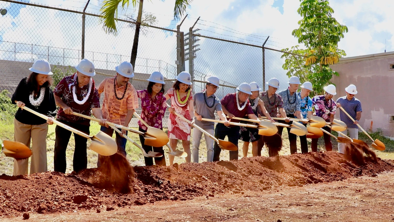 State and local leaders broke ground in late May on a new $60 million building that will house Farrington High School's new gymnasium, music facilities, locker rooms and physical education spaces.