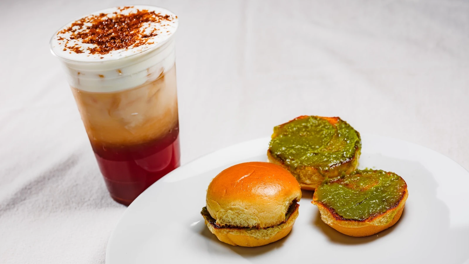 Kaya toast and black iced tea