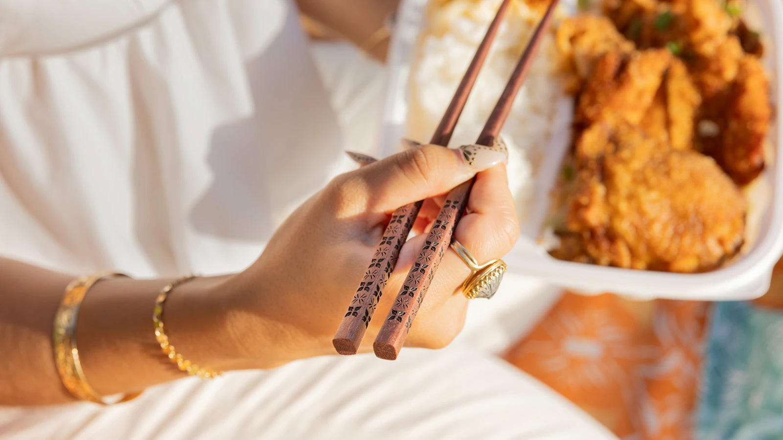 Chopsticks from the collaboration between Zippy's and NOHO HOME Hawai‘i.