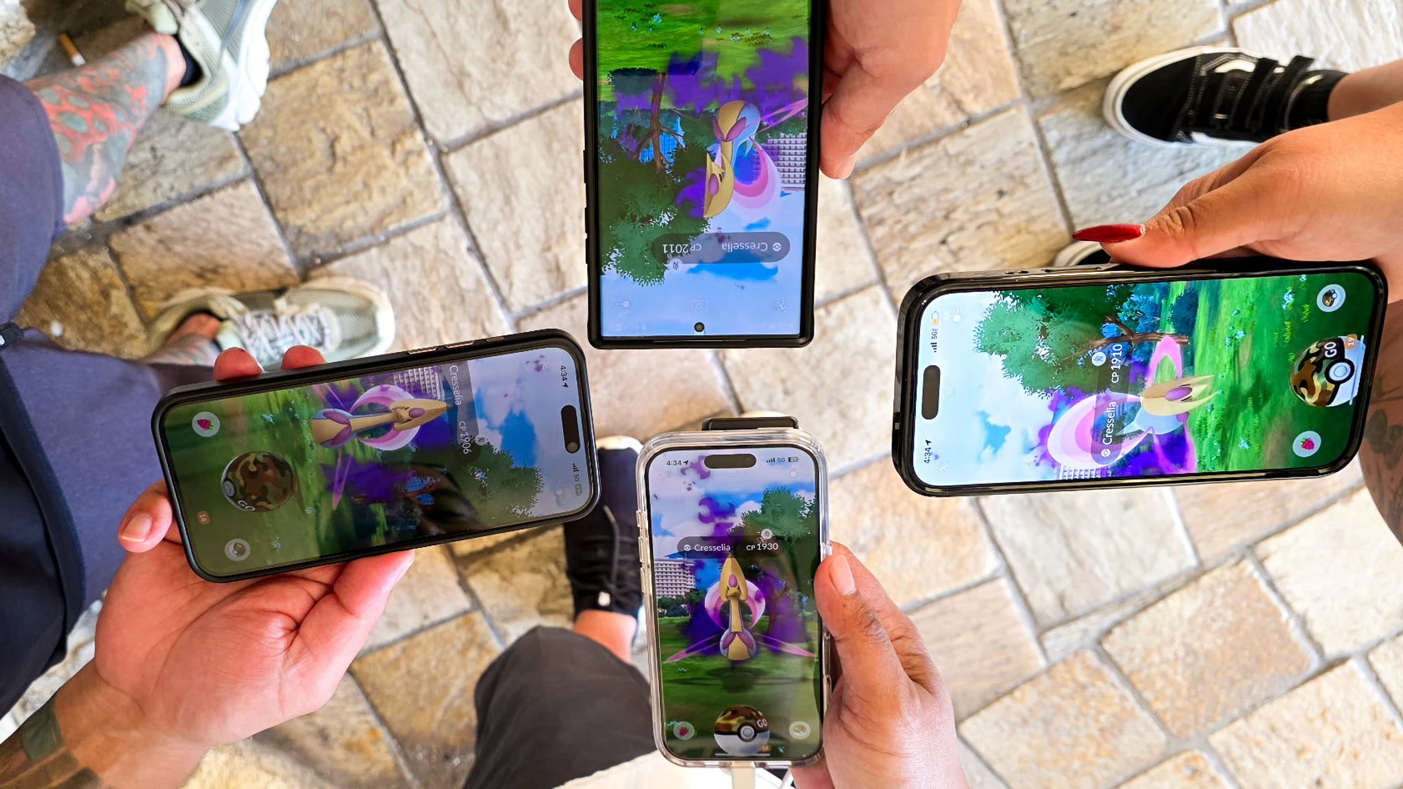 After a shadow Cresselia raid, some trainers showing their result. Unfortunately, no one in the group got it in its shiny form. Photo captured by Kady Pascual.