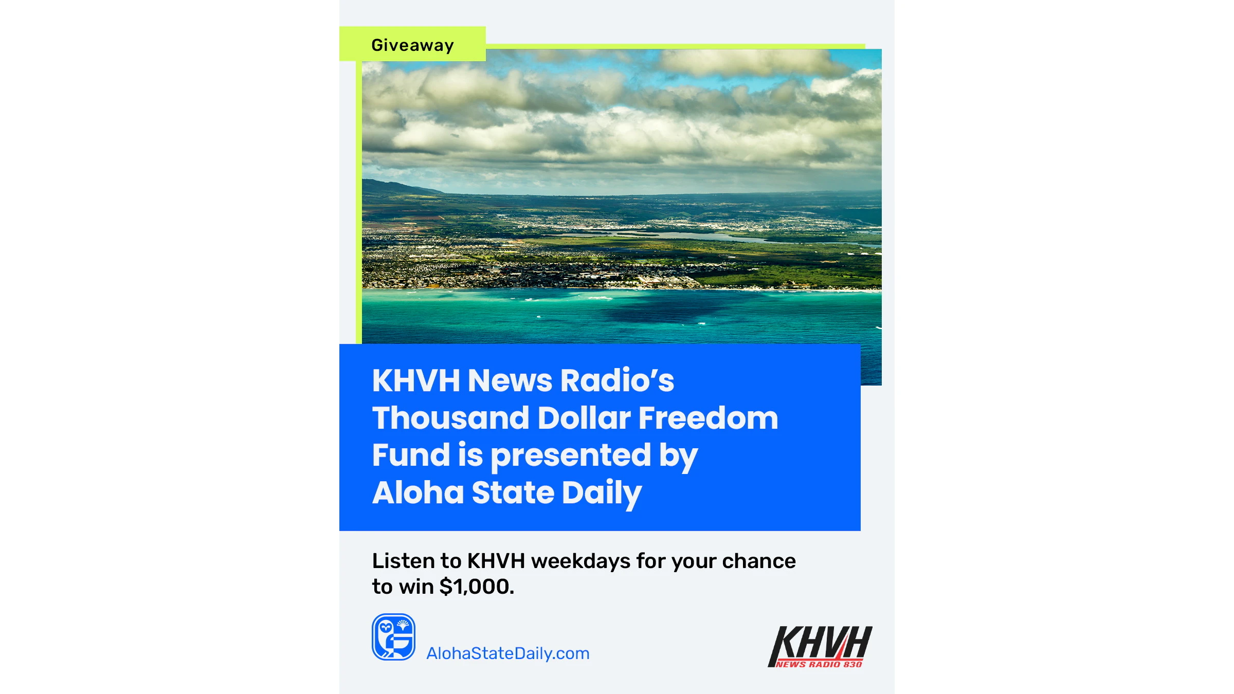 Giveaway: KHVH News Radio’s cash contest presented by Aloha State Daily