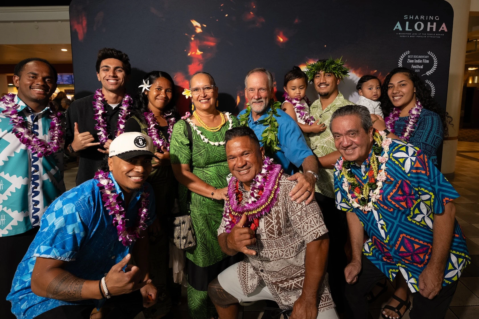 “Sharing Aloha” had its premiere at Consolidated Theatres at Ward with Titan Luxe on Wednesday, Aug. 20, ahead of its release in theaters in Hawaiʻi and on the Mainland this week. In attendance was Blair Treu, several of the featured students and their families, and employees of Brigham Young University - Hawaiʻi.