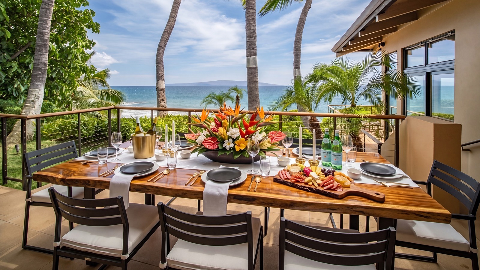 An outdoor dining space.