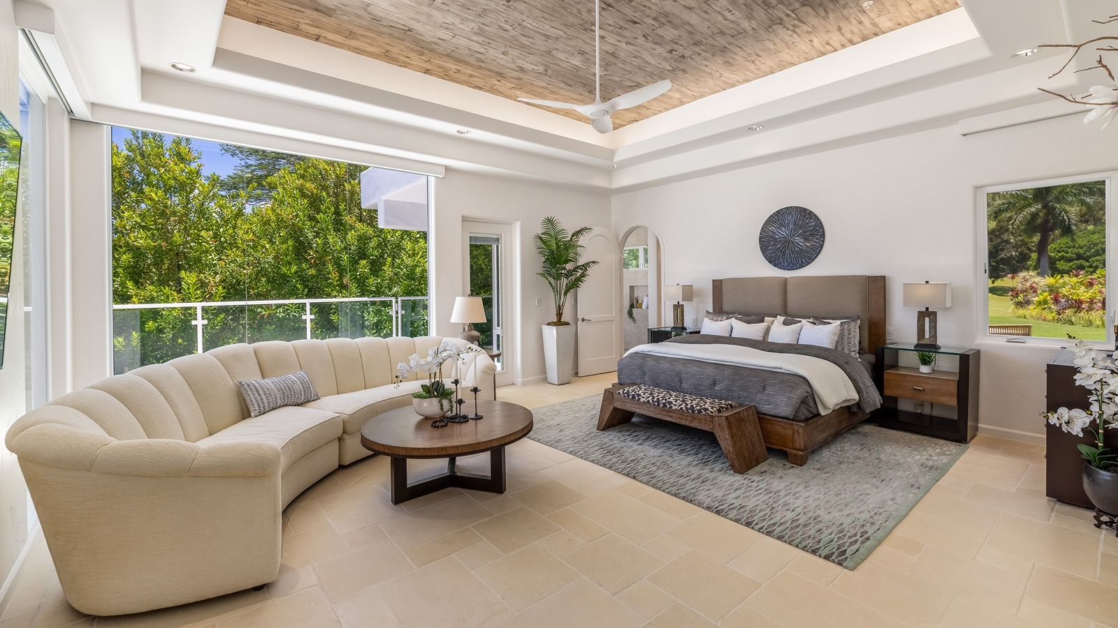 The home has five bedrooms, along with five full- and two half-baths.