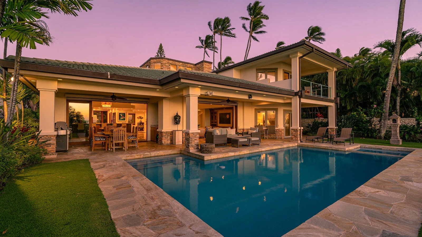 The exterior of the home.