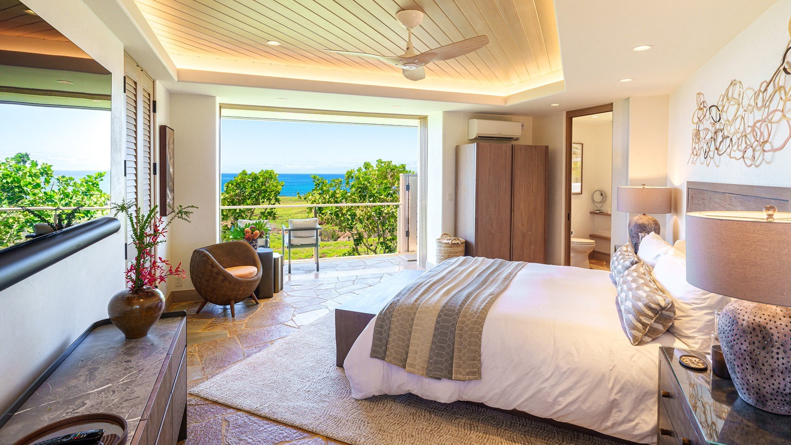 One of five bedrooms in the home.