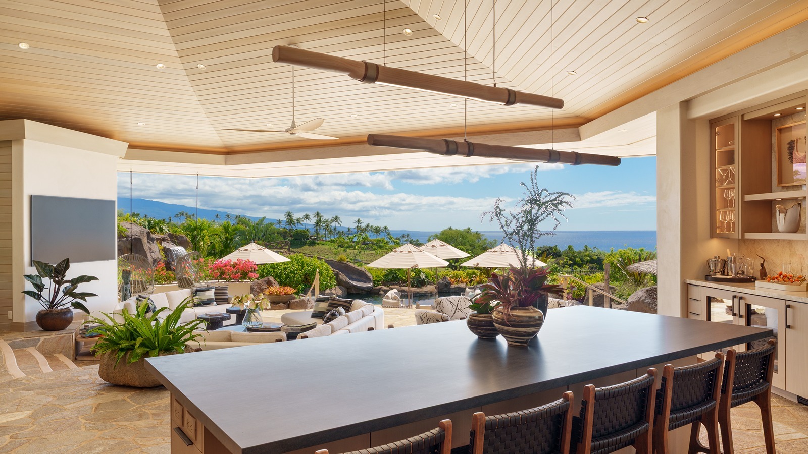 The home opens to an outdoor area.