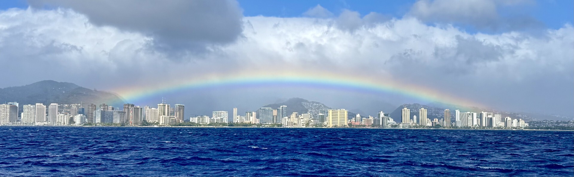 Rainbow over Waikīkī.