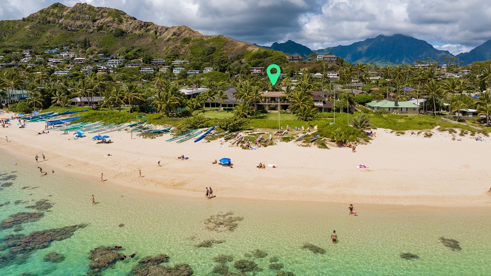 An aerial view of the home.