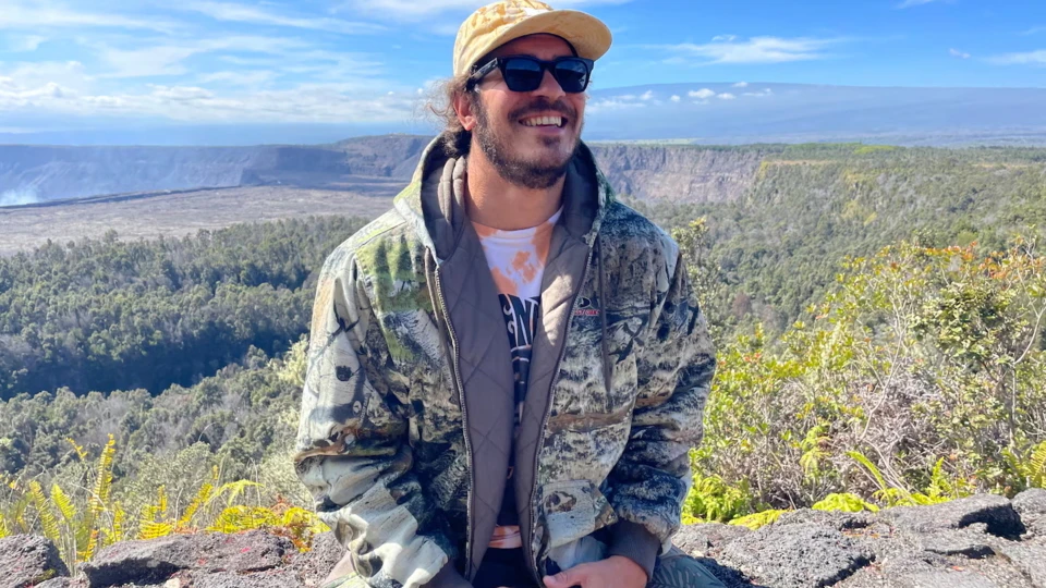 Human Geneticist Dr. Keolu Fox at Hawai‘i Volcanoes National Park in 2021. - Photo Courtesy of Keolu Fox.