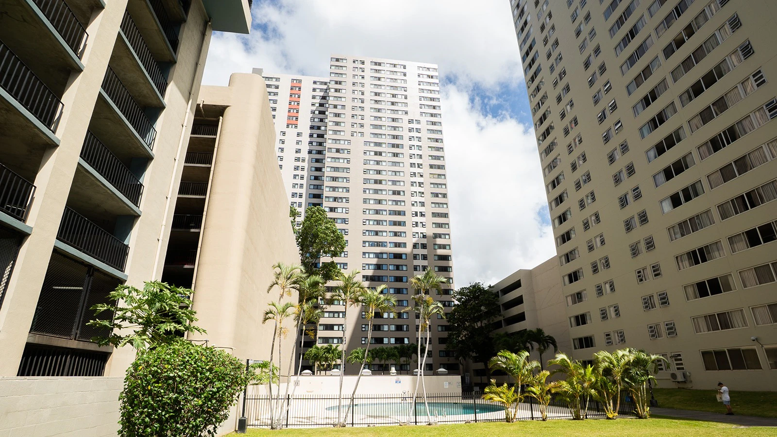Maunakea Tower, an affordable housing high-rise in Honolulu's Chinatown, has recently reopened following renovations.
