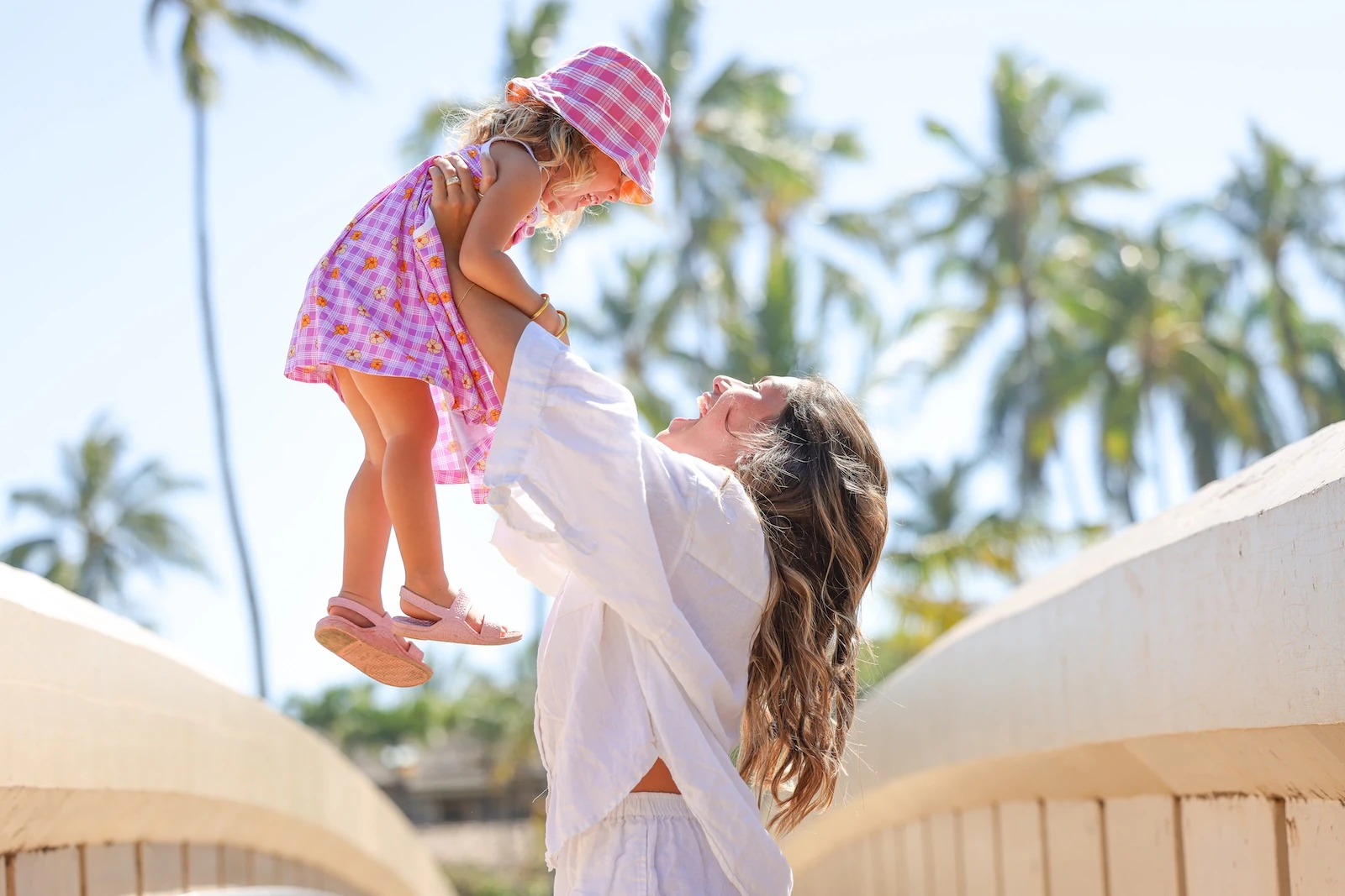 Keiki model wearing the brandʻs palaka and puakenikeni prints, which are most popular right now.