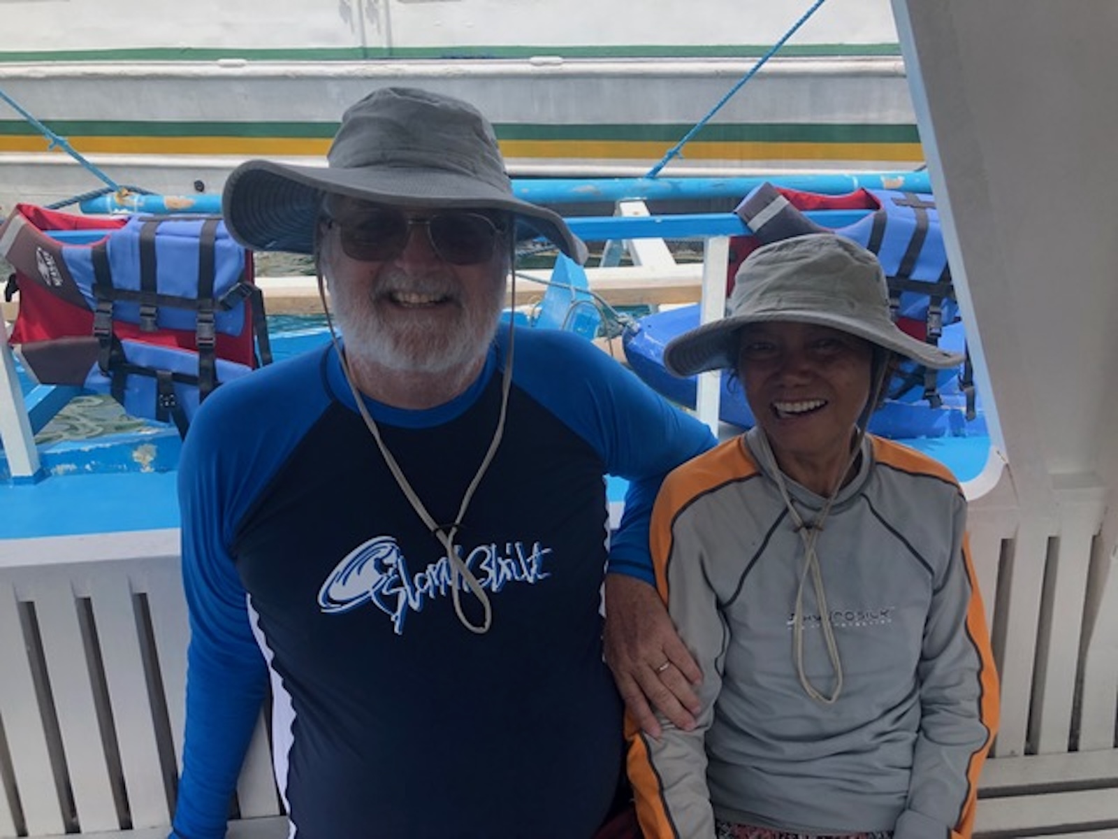 Kevin and Dayday on a Filipino island hopping adventure in 2019 even though she could no longer walk nor speak.