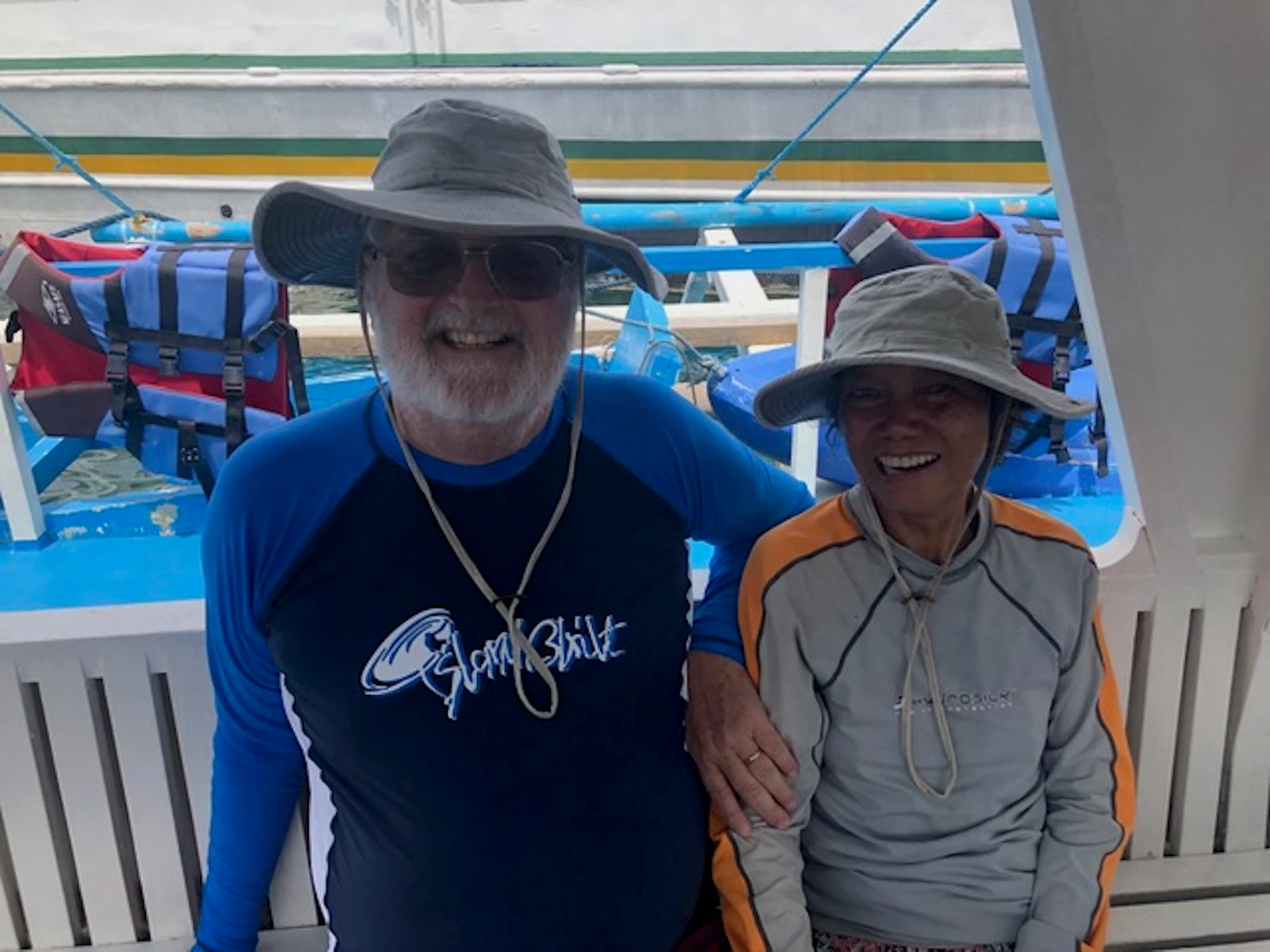 Kevin and Dayday on a Filipino island hopping adventure in 2019 even though she could no longer walk nor speak.