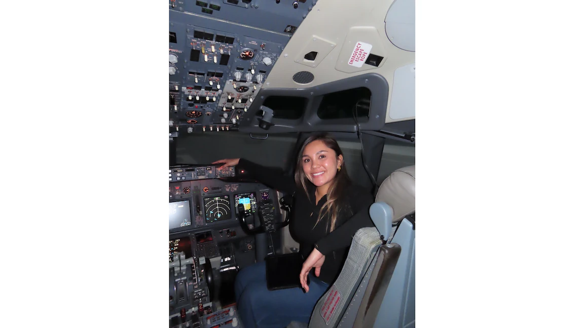 Aislynn Mandaloniz in the flight deck