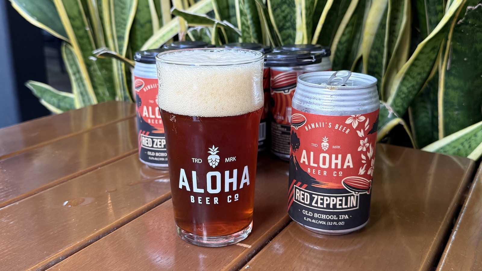 Aloha Beer Co Red Zeppelin glass 011326
