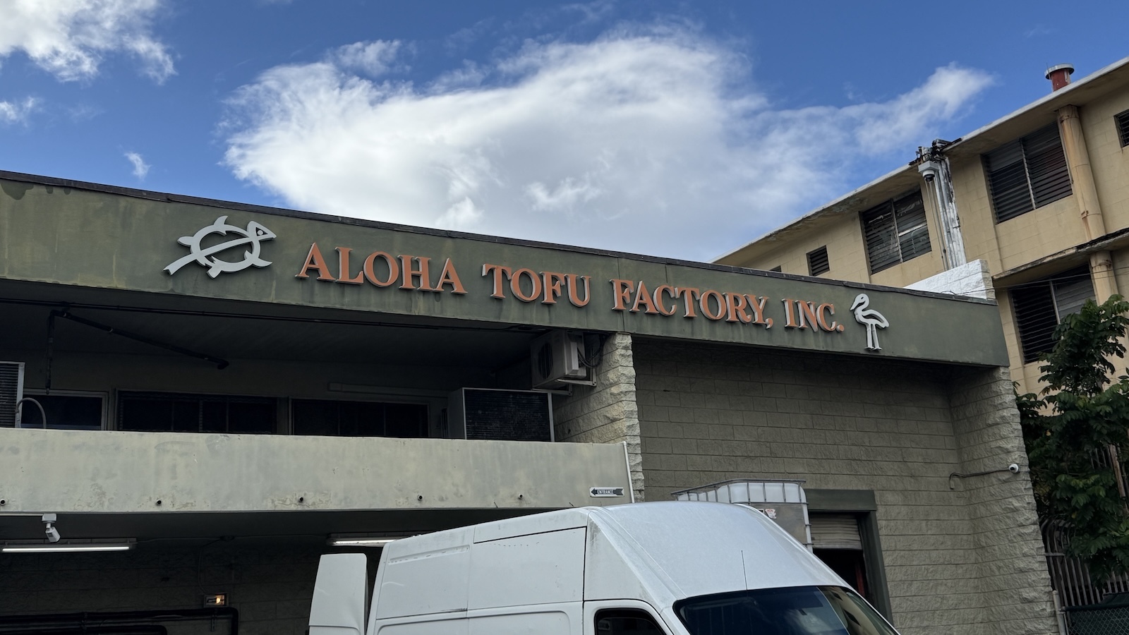 Aloha Tofu Factory sign