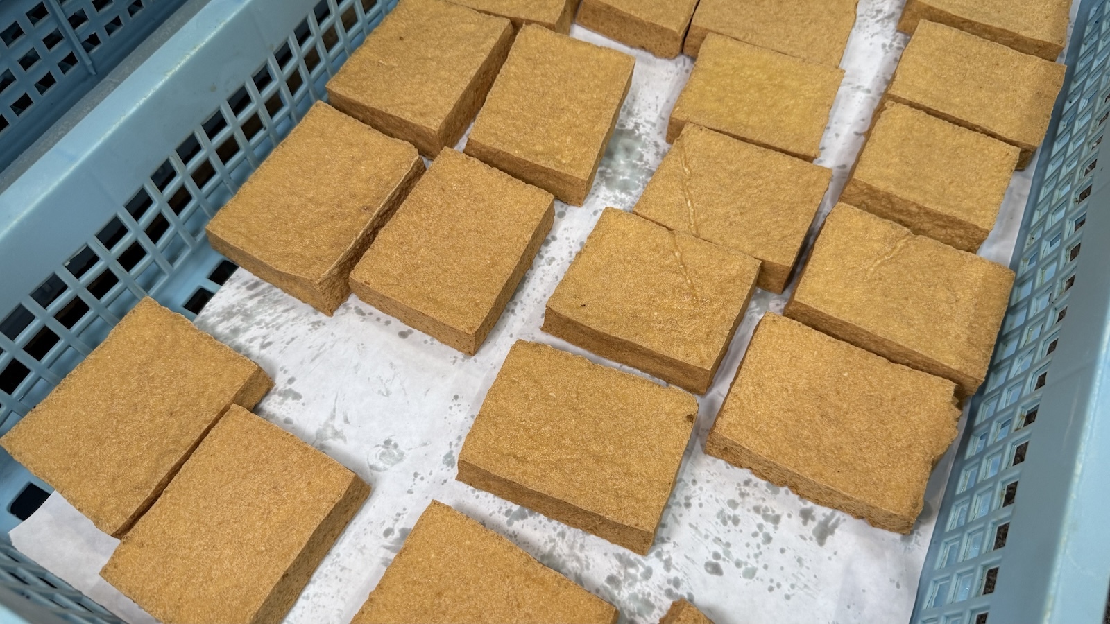 tray of deep fried tofu