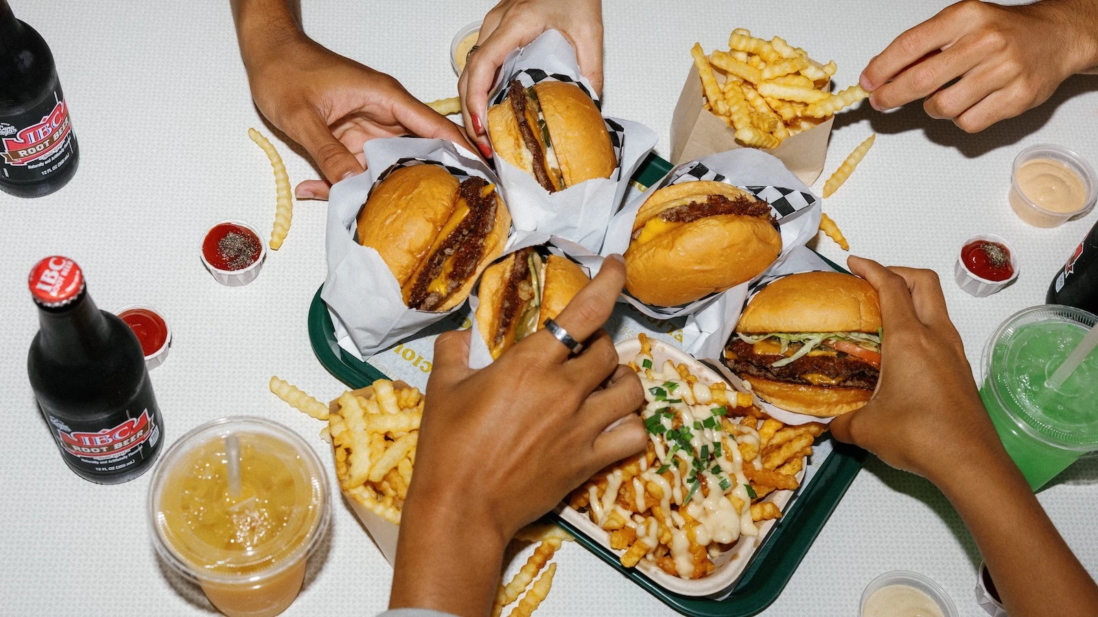 assorted burgers