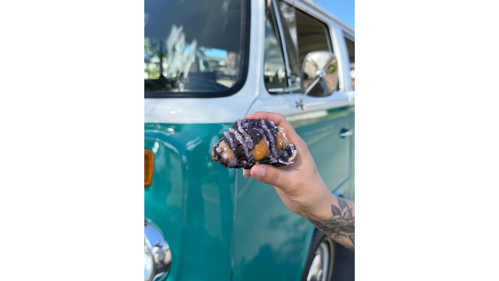 Mini ube croissant ($3.50). Photo by Kelli Shiroma Braiotta