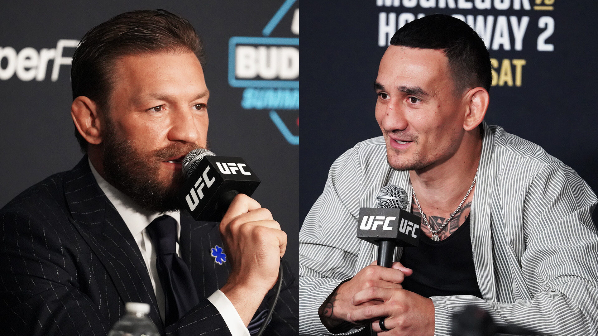 Max Holloway, Conor McGregor take to the mic and reflect ahead of UFC 329
