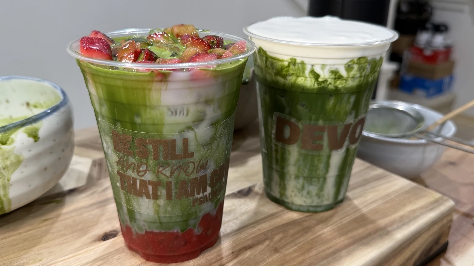 strawberry matcha latte