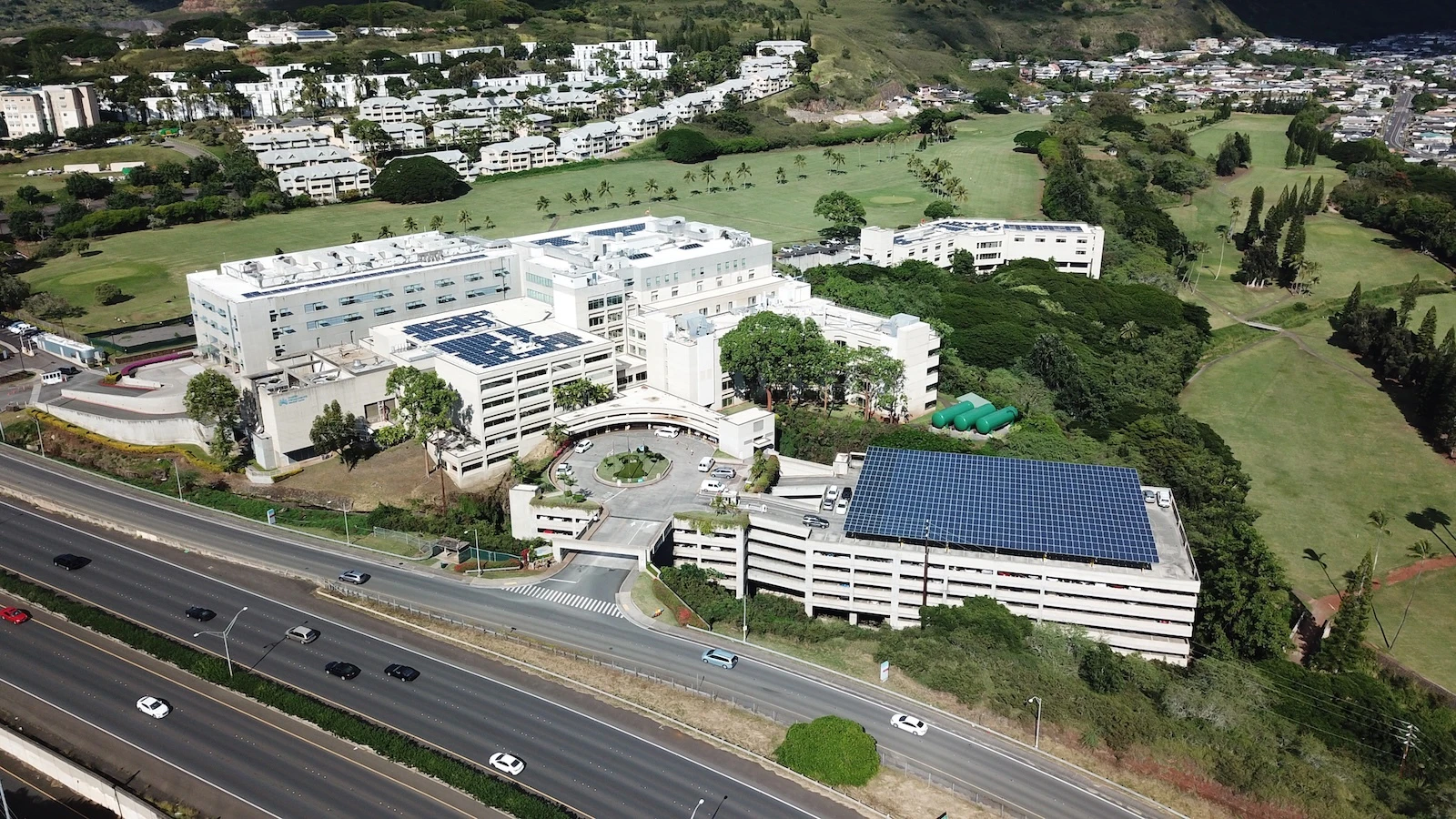 Aerial view of Kaiser Permanente's Moanalua Medical Center