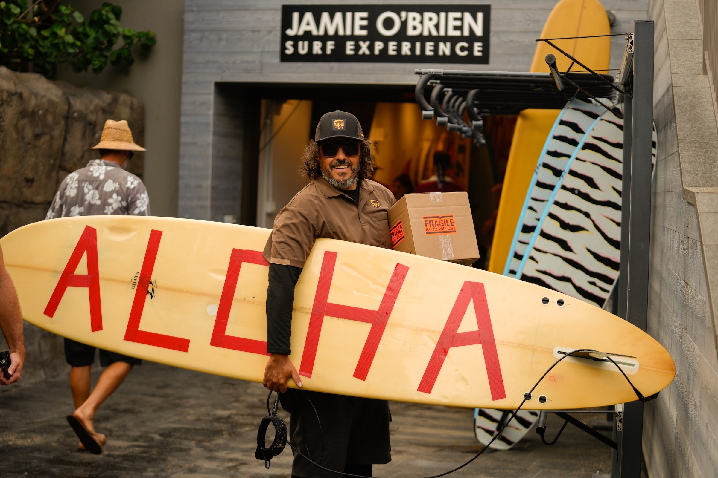 A previous costume contest hosted by Jamie O'Brian Surf Experience featured a delivery person in the lineup.