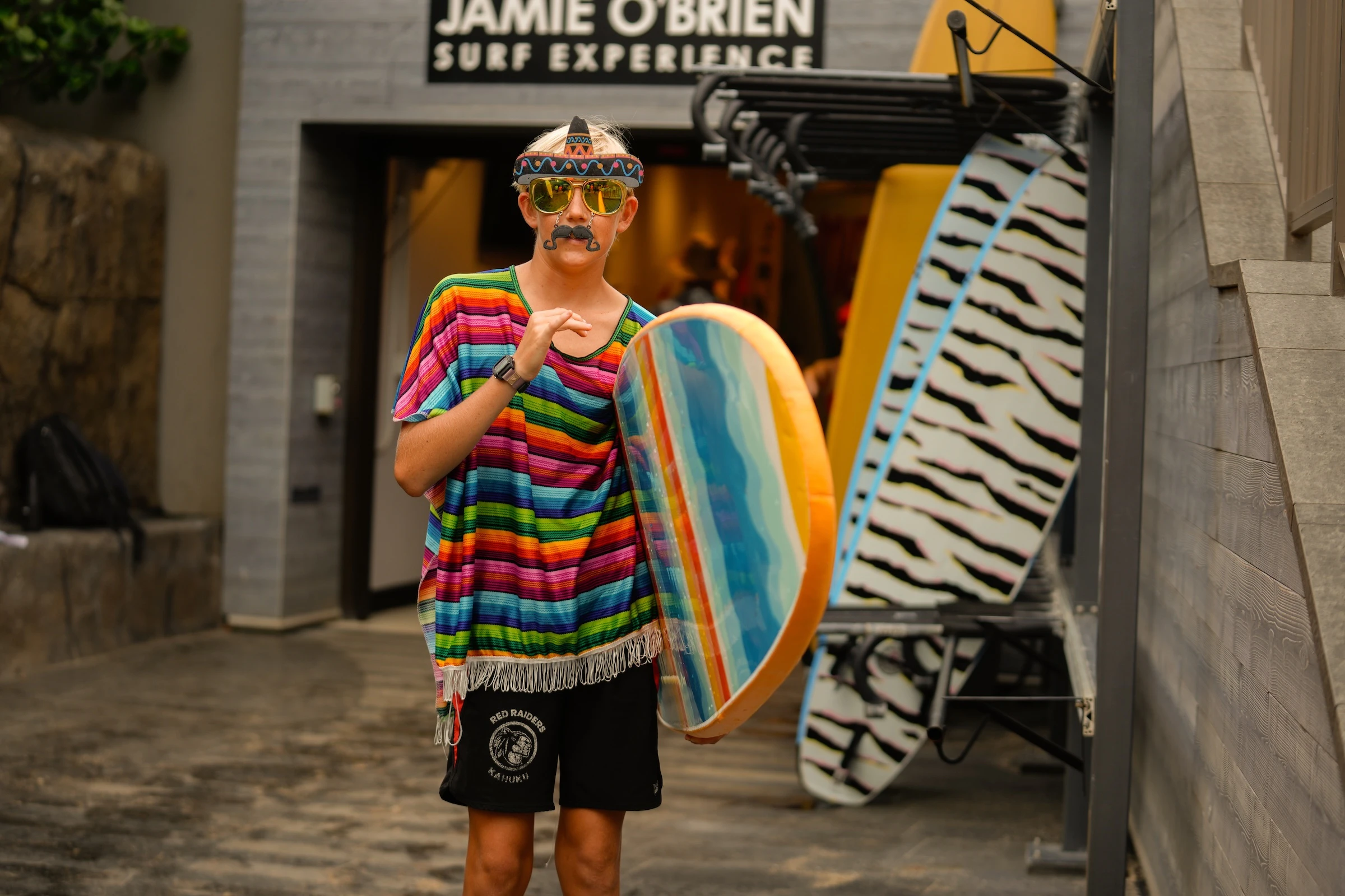 Surfers arrived in costumes and caught waves as part of the contest.
