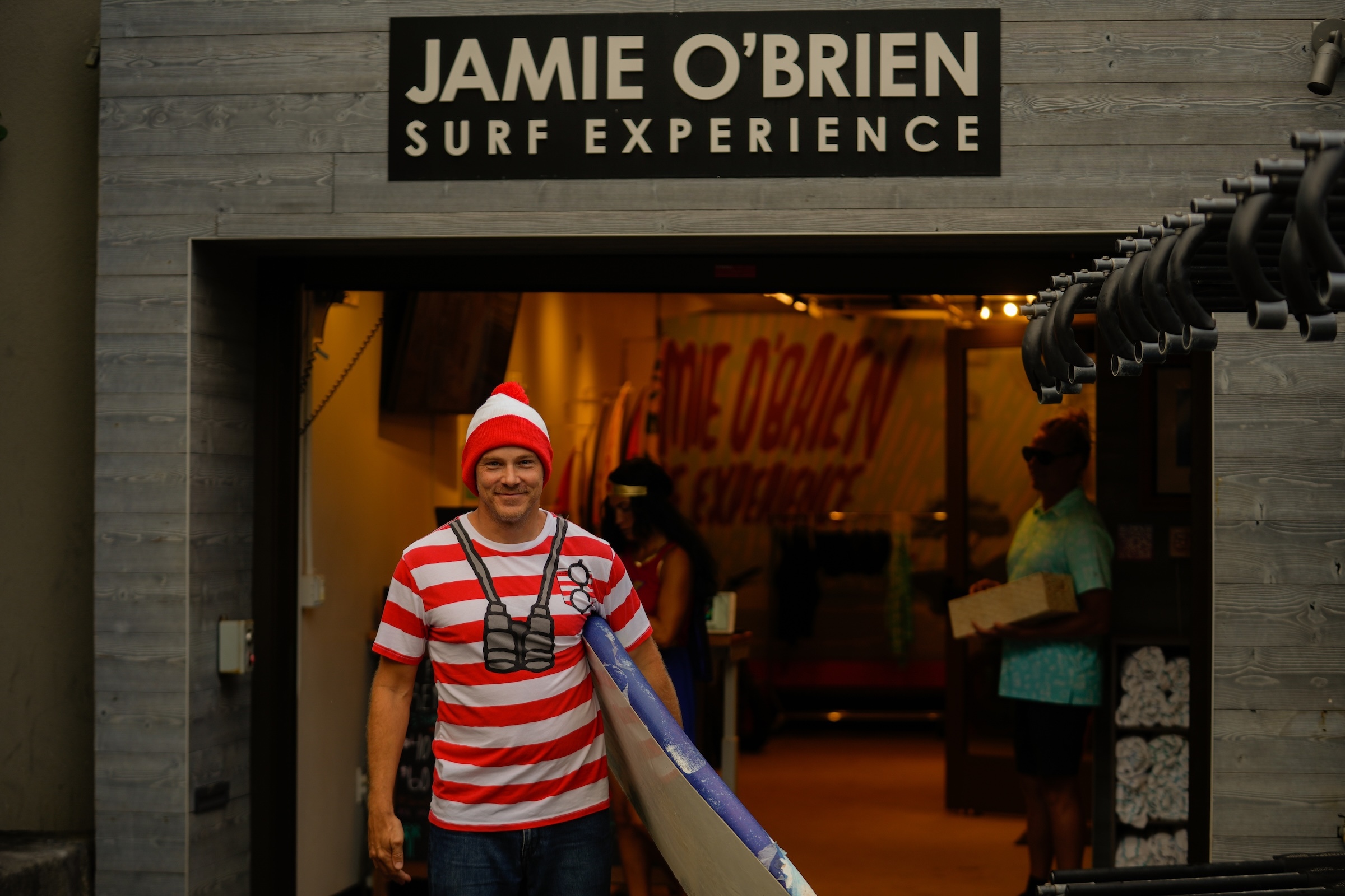 A previous Halloween contest hosted by Jamie O'Brian Surf Experience included an appearance from Waldo, from the book "Where's Waldo?"