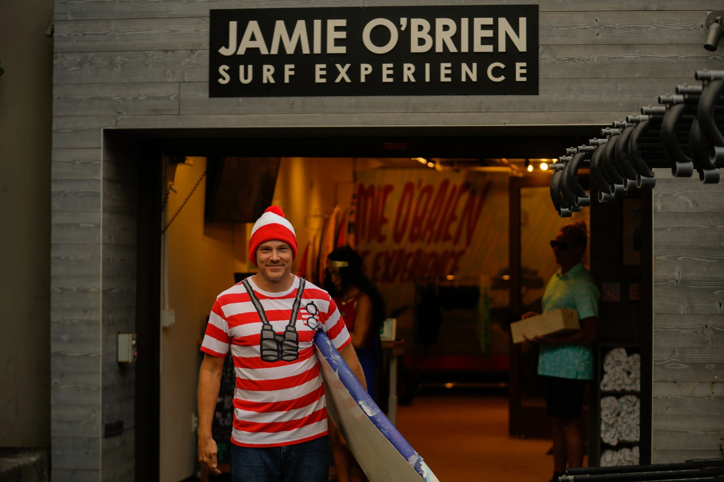 A previous Halloween contest hosted by Jamie O'Brian Surf Experience included an appearance from Waldo, from the book "Where's Waldo?"