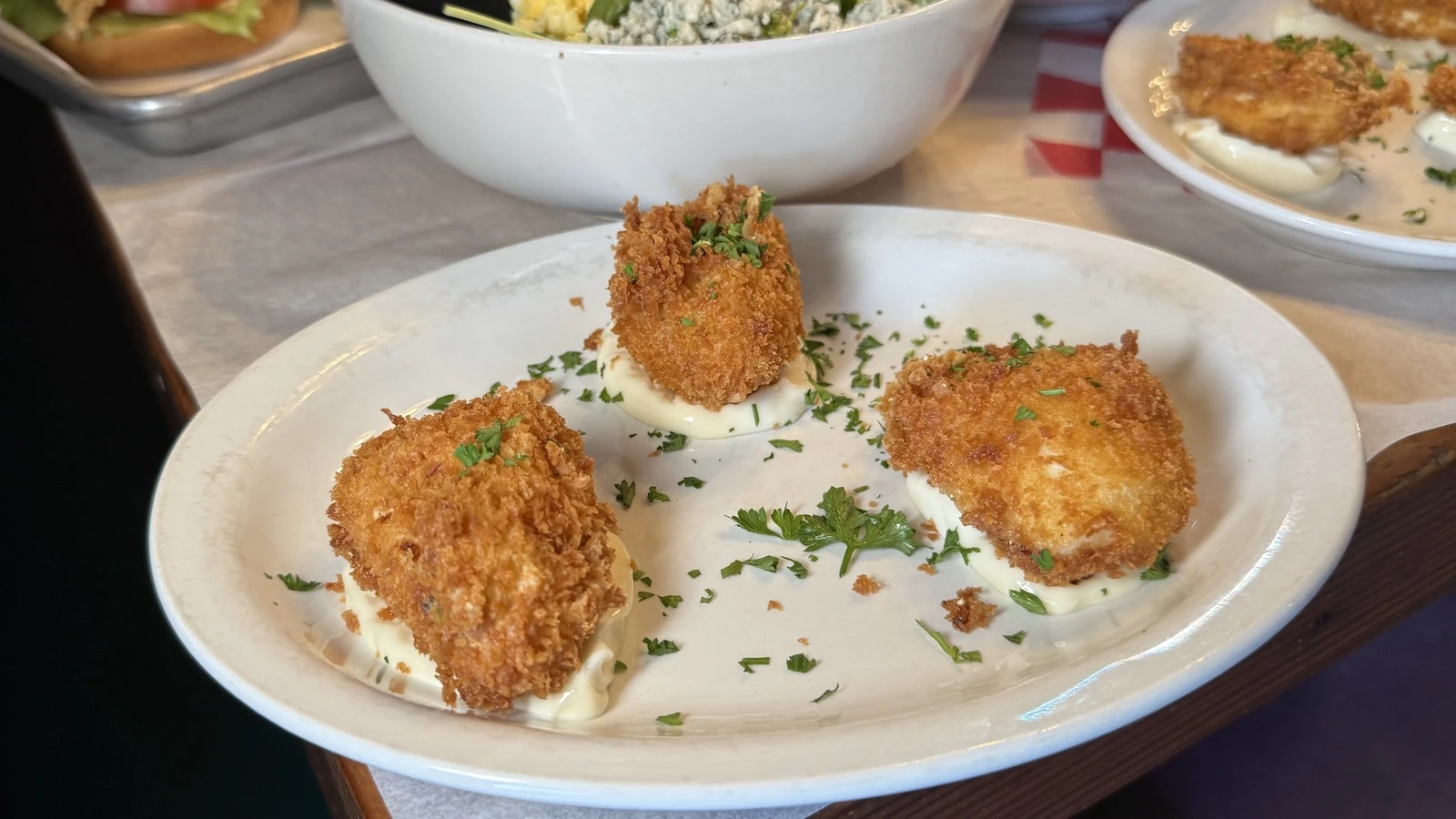 crab stuffed deviled eggs