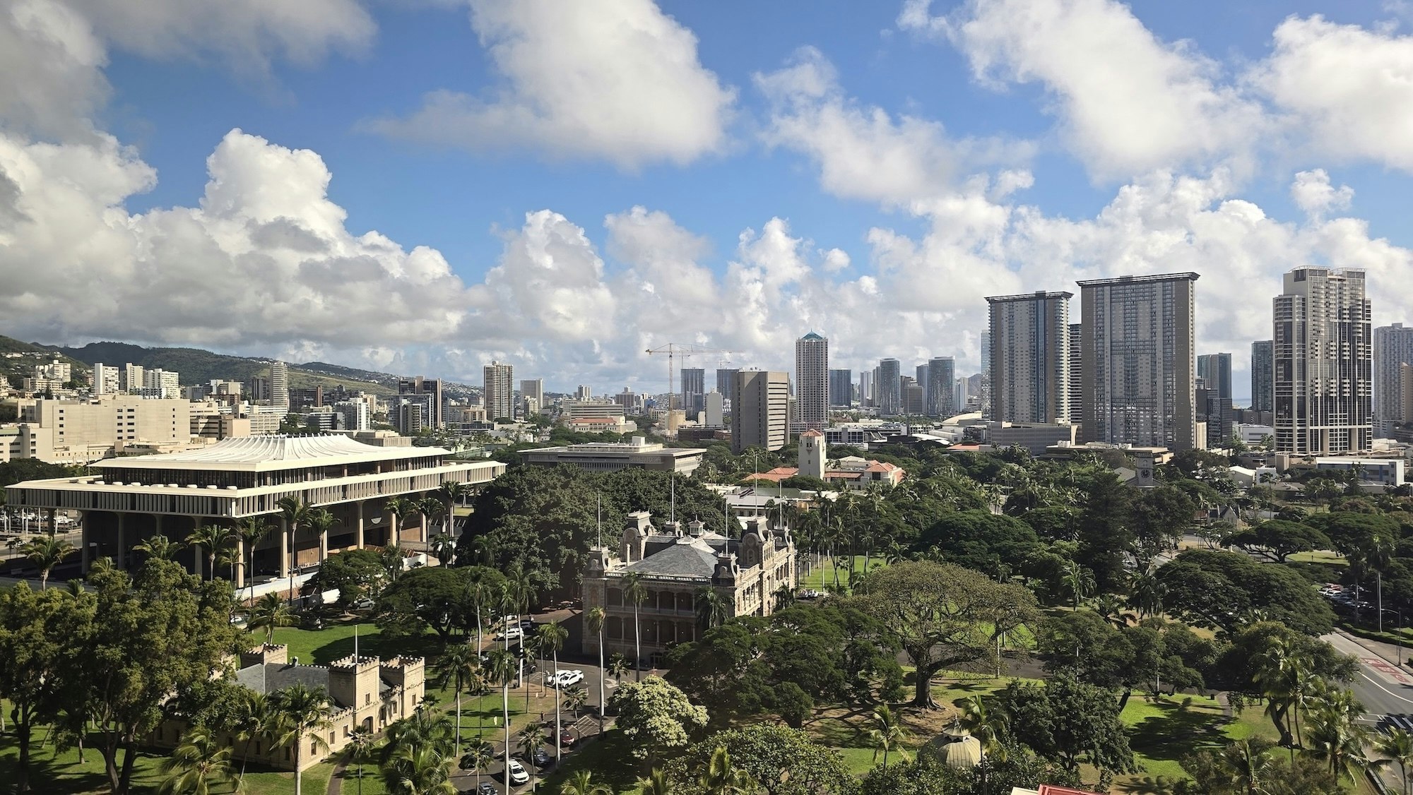 Downtown Honolulu and beyond is pictured from the Aloha State Daily's office.