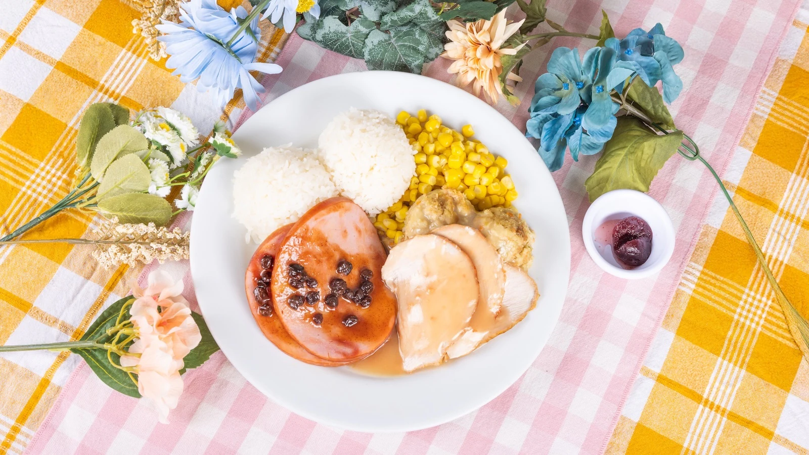 roast turkey and baked ham