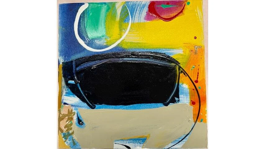 "Feel Good" is one of Lauren Okano's paintings on display in the exhibit "Kintsugi Joy" at Downtown Art Center.