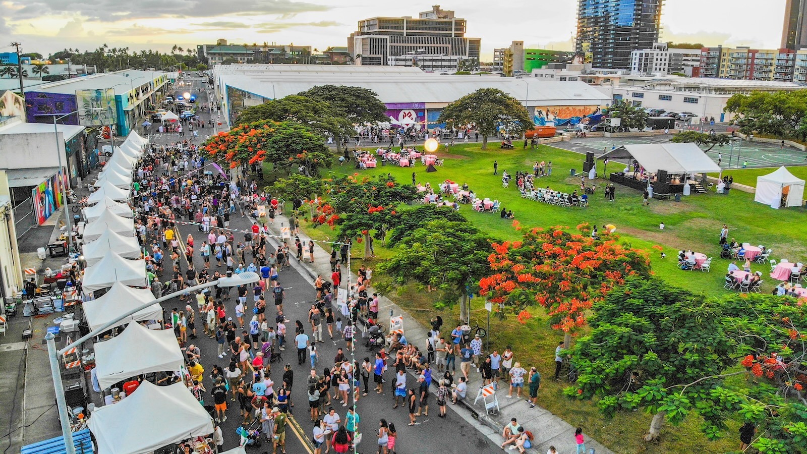 Street festival crowd
