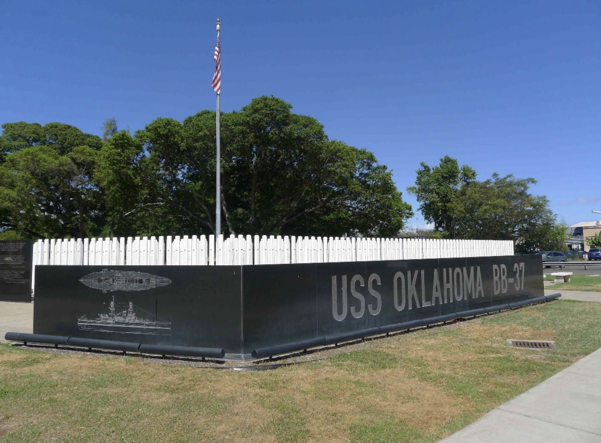 These NPS-managed sites on Ford Island at Pearl Harbor National Memorial – including six Chief Petty Officer’s bungalows and the USS Oklahoma and USS Utah memorials – commemorate the Dec. 7, 1941, attack on Pearl Harbor, which led to the U.S. entering World War II.