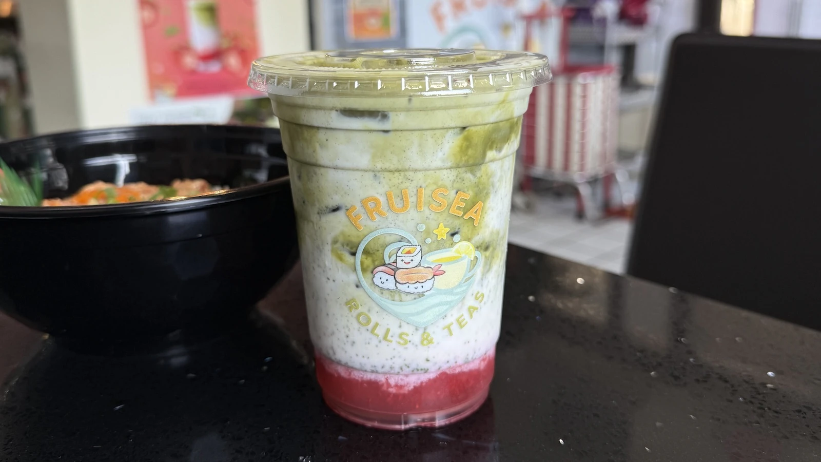 strawberry matcha latte