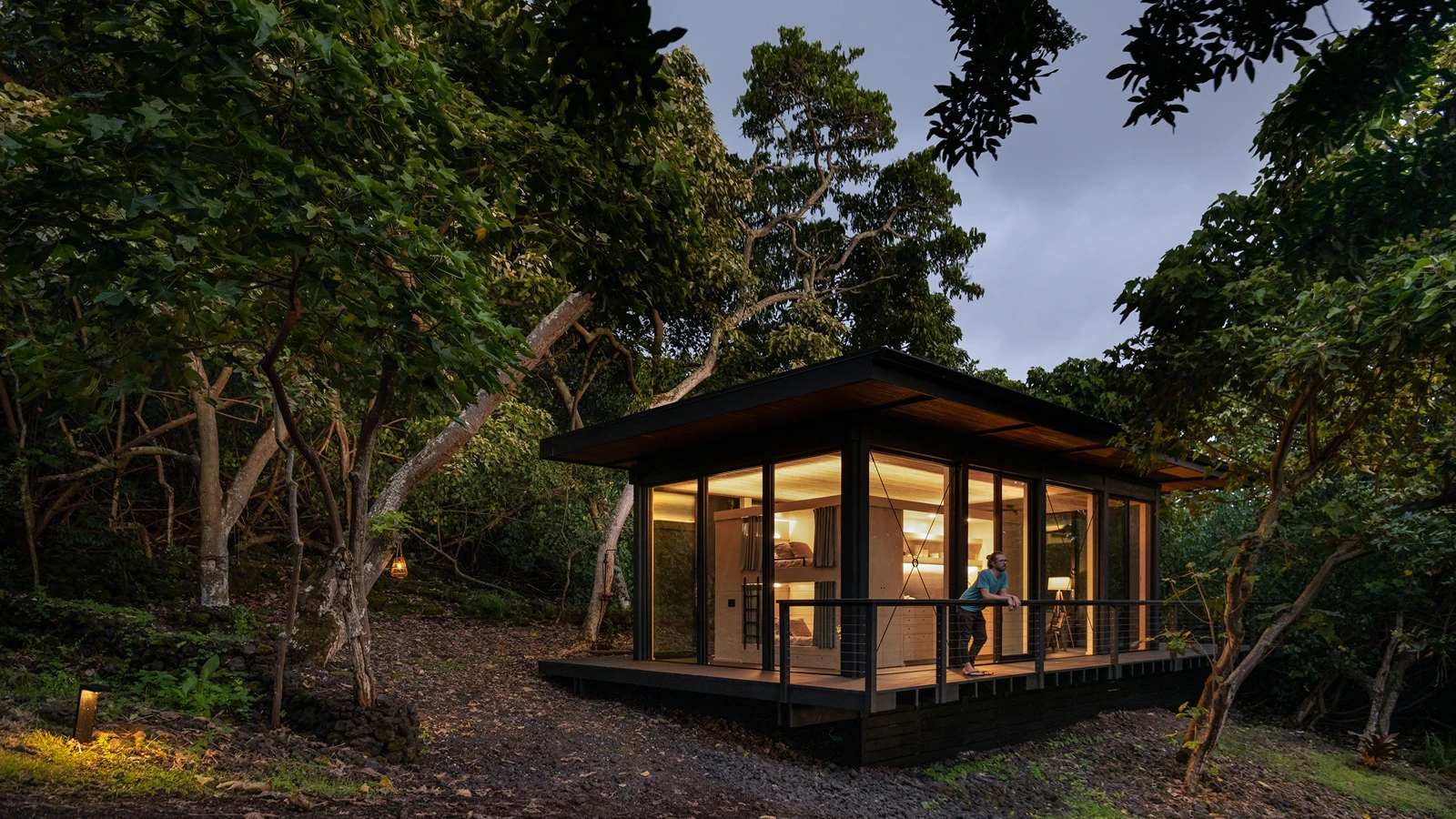 This glass house is on a horse ranch in Captain Cook.